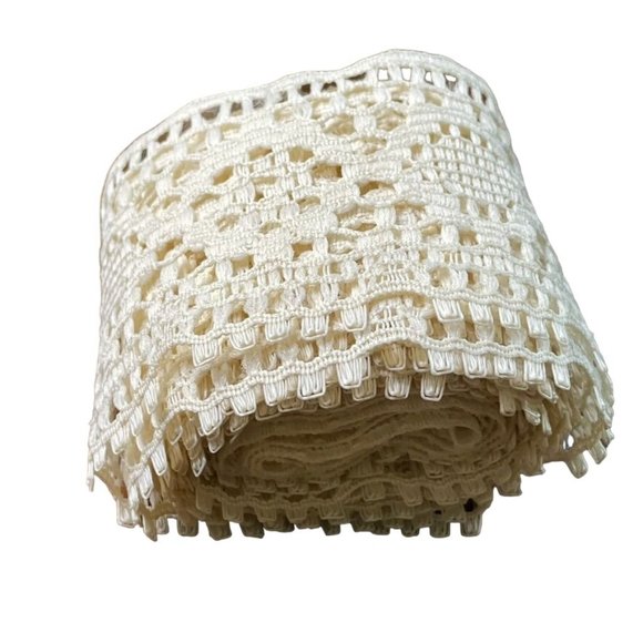 Vintage Ivory Lace Trim Edging Sewing Junk Journaling Crafting Embellishments u - Picture 1 of 4